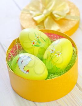 easter eggs in yellow box