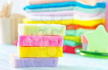 Assortment of soap and towels