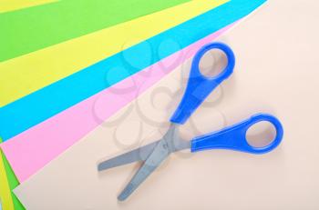 scissors and color paper