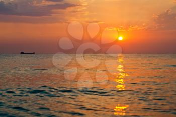 sunset under sea, beautiful sunset under Black sea