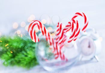 christmas sweety and christmas decoration on a table