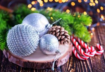 christmas decoration on a table, christmas background