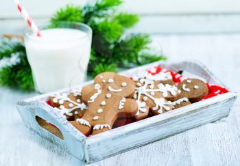 christmas cookies on a table, ginger cookies