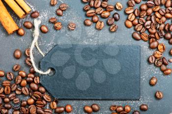 coffee beans on the black background, coffee background