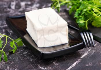 Classik tofu cheese on the kitchen table