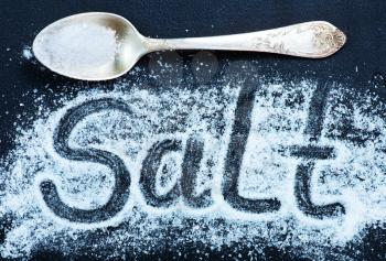 salt on a table, white sea salt