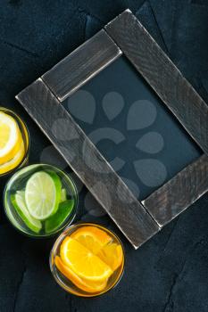 detox drink with citrus in the glass