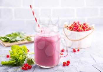 smoothie with yogurt and currant, stock photo