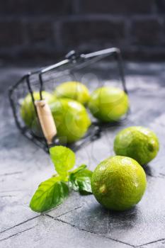 fresh limes on the table,stock photo