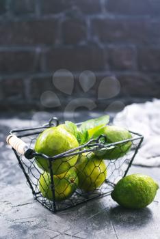 fresh limes on the table,stock photo