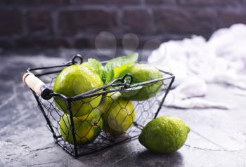 fresh limes on the table,stock photo