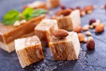 sweet scherbet with almond and cedar nuts