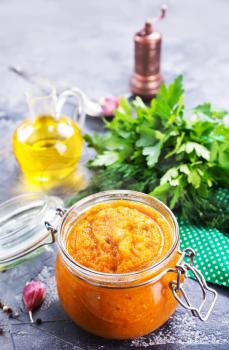 caviar from baked vegetables with salt and spice