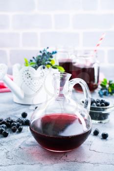fresh blueberry drink on a table, stock photo