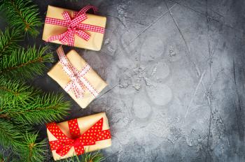 christmas decoration, box for present on a table