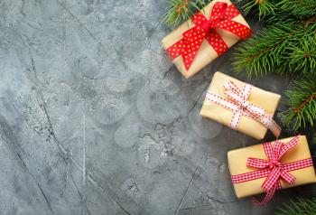 christmas decoration, box for present on a table