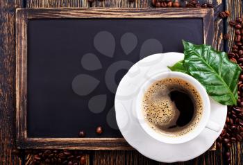 coffee background, coffee on a table, copy space for your text.