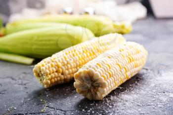 sweet corn on the table, stock photo