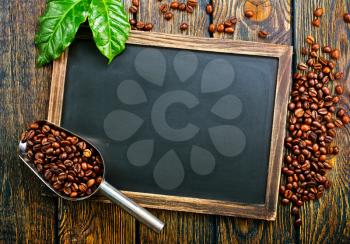 coffee and chalk board on a table