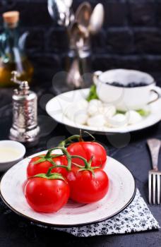 fresh ingredients for greek salad, vegetables and cheese for salad