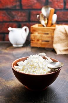 cottage cheese in bowl on a table
