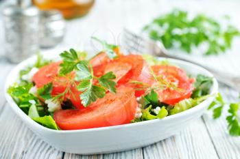 Fresh tomato with spice, vegetarian salad, salad with fresh tomato and spice