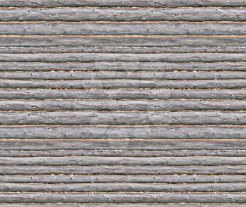 Wall of old wooden blockhouse made of wooden logs seamless texture background