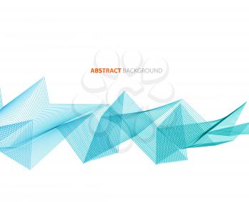 Vector Abstract color wave design element. Blue lines 