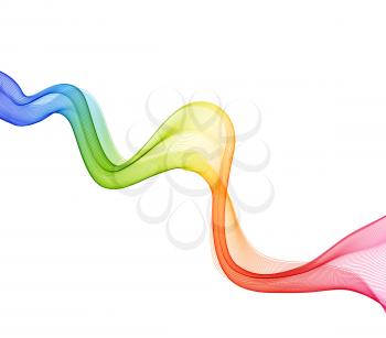 Abstract color wave design element. Rainbow wave
