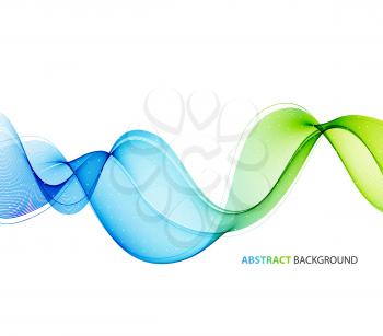 Abstract color wave design element. Blue and green wave