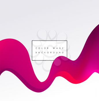 Abstract color wave design element. Pink Curved lines and circle.