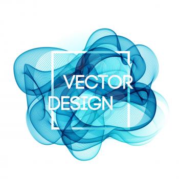Vector Abstract color curved lines background. Template brochure design