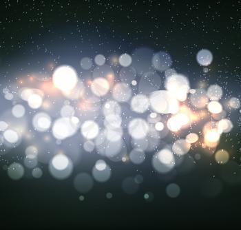 Abstract defocused christmas background. Festive elegant abstract background with bokeh  lights 