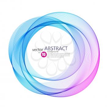 Abstract vector background, round futuristic wavy illustration eps10
