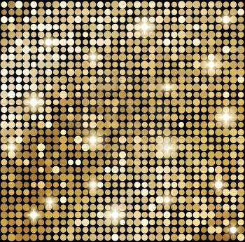 Vector Abstract gold mosaic background. Disco style