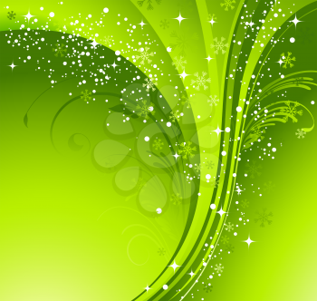 Vector illustration  Green Christmas banner with snowflakes