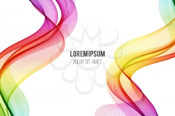 Abstract wave vector background, rainbow  waved lines for brochure, website, flyer design. Spectrum wave. Rainbow color