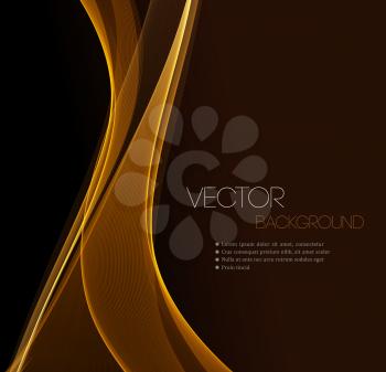 Gold Smooth wave stream line abstract header layout. Vector illustration