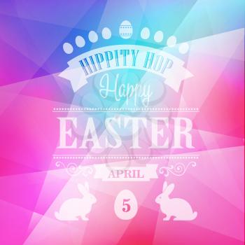 Vector Happy Easter Typographical Poster. Retro design