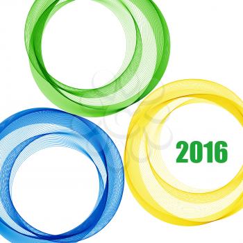 Abstract background with blue, yellow and green rings . Vector illustration. Vector illustration 2016