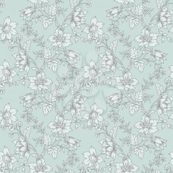 Vector Abstract vintage seamless damask pattern with flower EPS 10