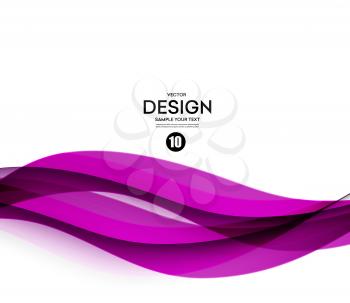 Abstract smooth color wave vector. Curve flow purple motion illustration