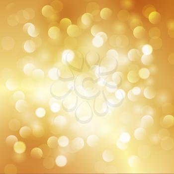 Christmas abstract gold background with bokeh light
