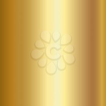 Gold foil texture background. Realistic golden vector metal gradient template for gold border, frame, ribbon design.