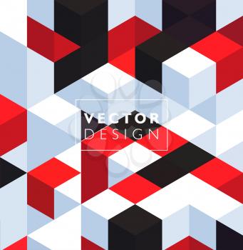 Abstract background with red and black color cubes for design brochure, website, flyer. EPS10