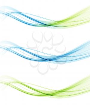 Set of Abstract vector wave, color flow waved lines for brochure, website, flyer design. Transparent smooth wave