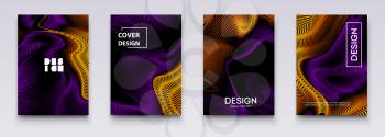 Set banner Moving colorful abstract background. Dynamic Effect. Vector Illustration. Design Template for poster and cover.