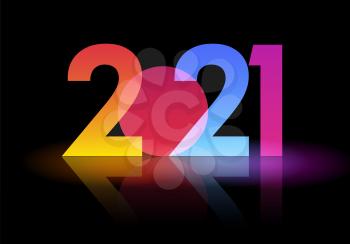 2021 New year Abstract shiny color design element . For Calendar, poster design