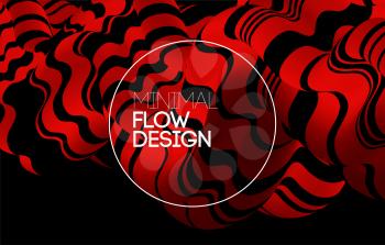 Modern red color abstract design background, Colorful Flow motion style. Distort stripe. 3D fluid