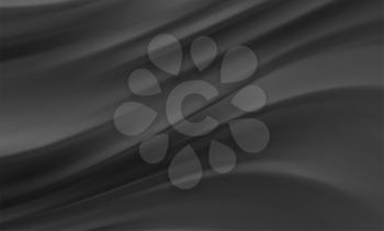 Vector Smooth elegant black silk or satin texture abstract background. Luxurious background design